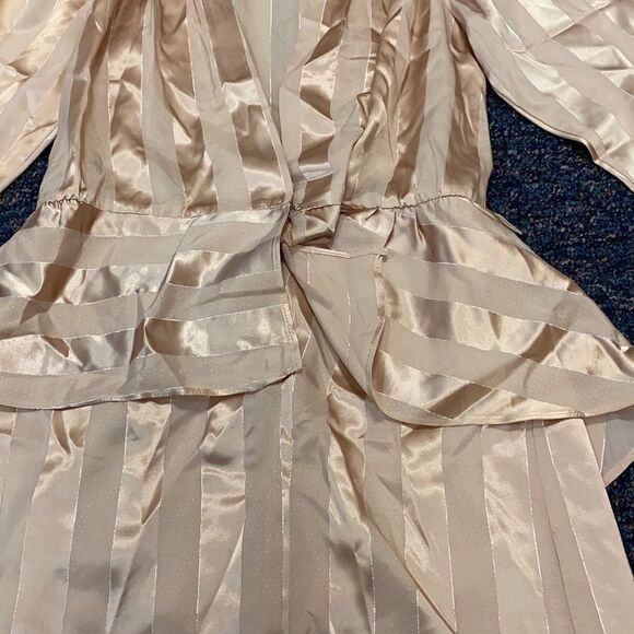 JC Penny Vintage Champagne Peplum Dress sz. M - Picture 4 of 9